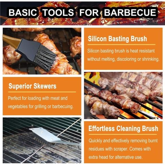 31PC Heavy DutyBBQ Grilling Accessories Grill Tools Set-Stainless Steel Grilling - Picture 4 of 6